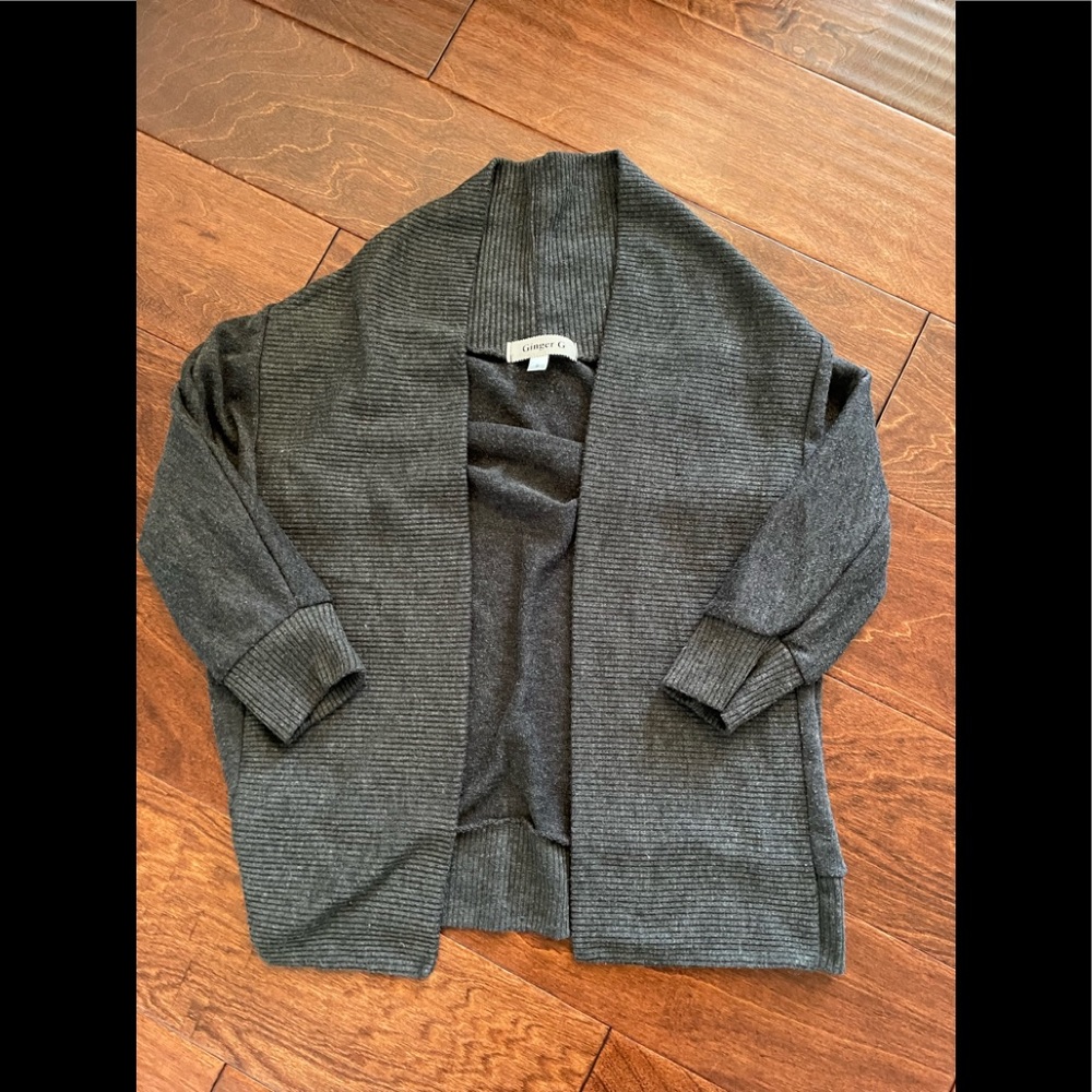 Dark grey sweater cardigan